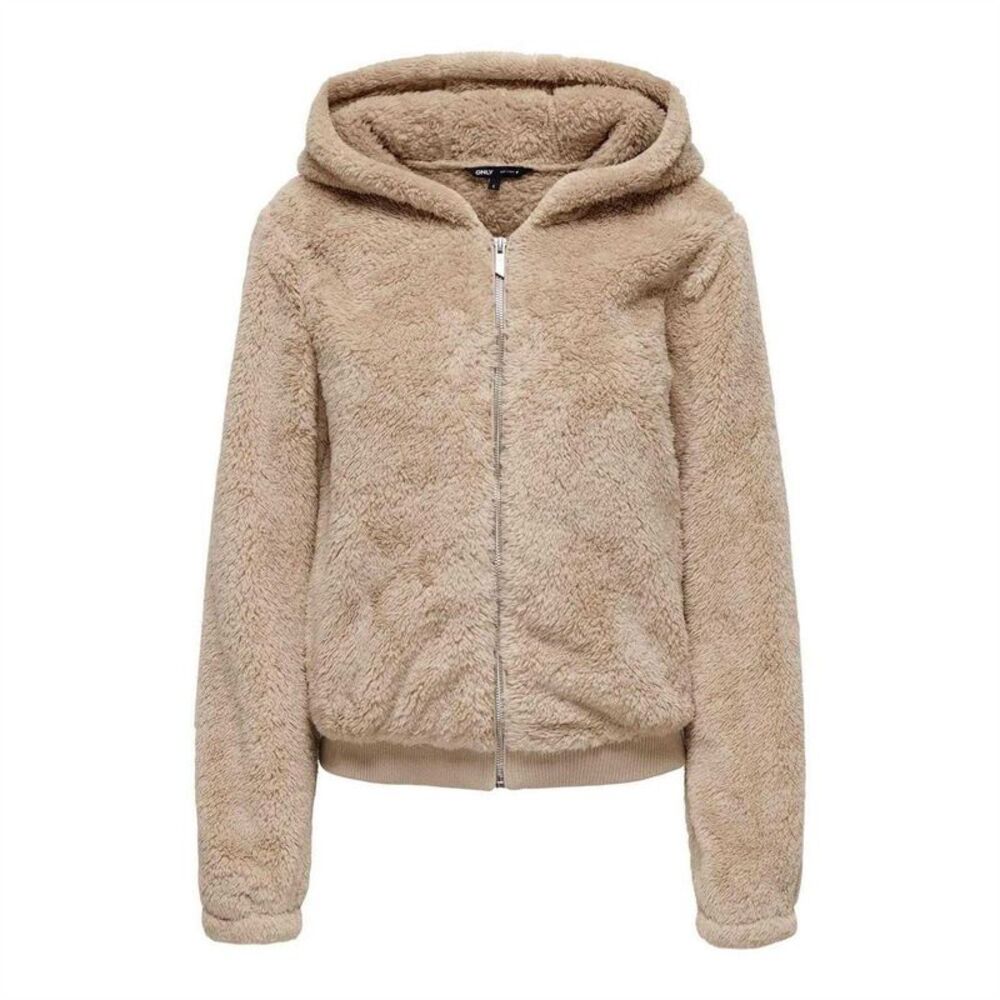 Only Womens/Ladies Plain Teddy Fleece Jacket / Beige